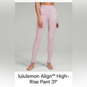 Lululemon Athletica Light Pink High-Rise Leggings